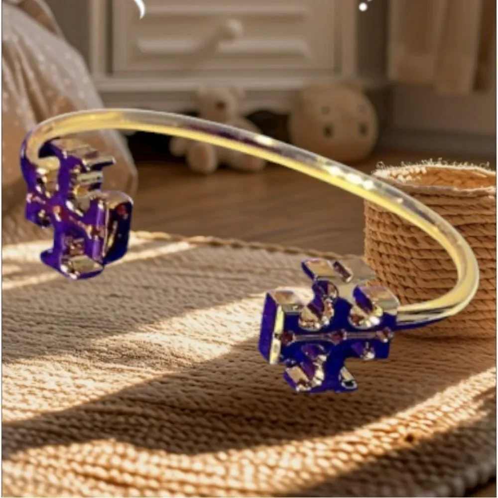 TORY BURCH KIRA 18K GOLD PLATED CUFF BRACELET - Picture 2 of 7